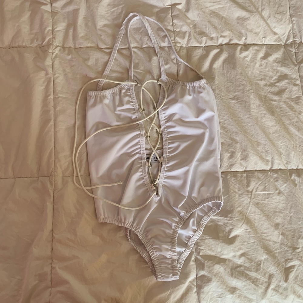 DANIELLE GUIZIO WHITE BODYSUIT SWIMSUIT